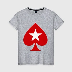 Футболка хлопковая женская Покер Пики Poker Stars, цвет: меланж