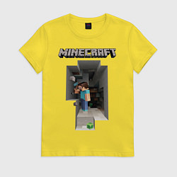 Футболка хлопковая женская Minecraft, цвет: желтый
