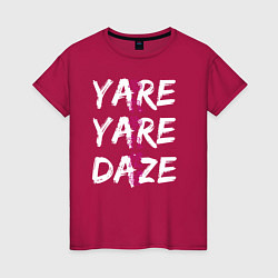Футболка хлопковая женская YARE YARE DAZE, цвет: маджента