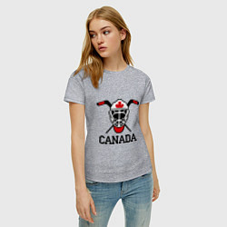 Футболка хлопковая женская Canada: Hot Ice, цвет: меланж — фото 2