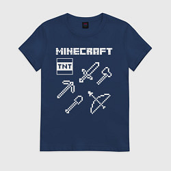 Футболка хлопковая женская Minecraft, цвет: тёмно-синий