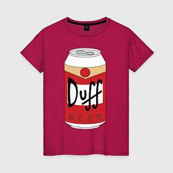 Футболка хлопковая женская Duff Beer, цвет: маджента