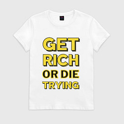 Футболка хлопковая женская Разбогатей, цвет: белый