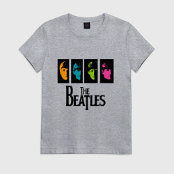 Футболка хлопковая женская Всемирный день The Beatles, цвет: меланж