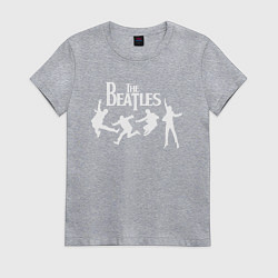 Футболка хлопковая женская The Beatles, цвет: меланж