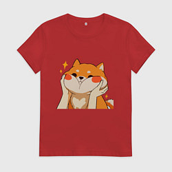 Женская футболка Сиба Ину Милые Щечки