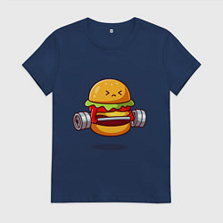 Женская футболка Бургер на спорте