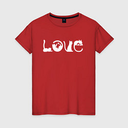Женская футболка Кошачья любовь