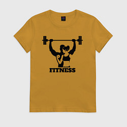Футболка хлопковая женская Fitness, цвет: горчичный