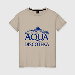 Футболка хлопковая женская AQUADISCOTEKA, цвет: миндальный