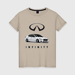 Футболка хлопковая женская Infinfity Car, цвет: миндальный