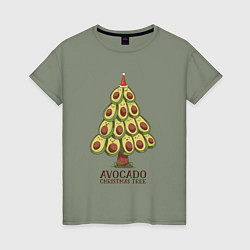 Футболка хлопковая женская Avocado Christmas Tree, цвет: авокадо