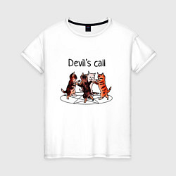 Футболка хлопковая женская Calling the Devil, цвет: белый