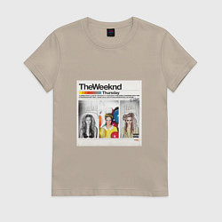 Футболка хлопковая женская Thursday The Weeknd, цвет: миндальный