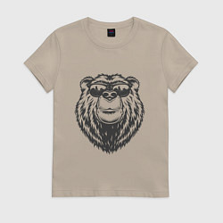 Женская футболка Русский медведь в очках