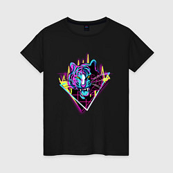 Женская футболка Retrowave Neon Tiger