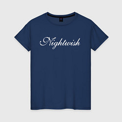 Футболка хлопковая женская Nightwish Logo Найтвиш Z, цвет: тёмно-синий