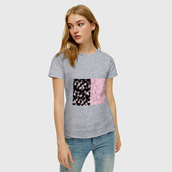 Футболка хлопковая женская САКУРА SAKURA ВИШНЯ, цвет: меланж — фото 2