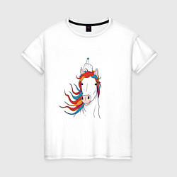 Женская футболка Единорог рог-неприличный жест
