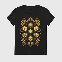 Футболка хлопковая женская DnD Dices: Celtic Motifs, цвет: черный