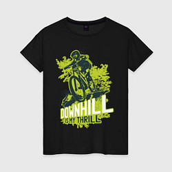 Футболка хлопковая женская Downhill, цвет: черный