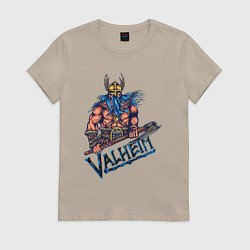 Футболка хлопковая женская Valheim, цвет: миндальный