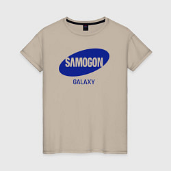 Футболка хлопковая женская Samogon galaxy, цвет: миндальный