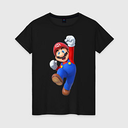 Футболка хлопковая женская Марио, цвет: черный
