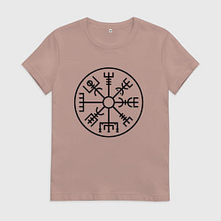 Футболка хлопковая женская Вегвизир Гальдрастав Z, цвет: пыльно-розовый
