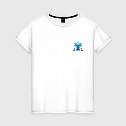 Футболка хлопковая женская Terran logo mini Blue, цвет: белый