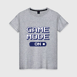 Футболка хлопковая женская Game Mode On Пиксель арт, цвет: меланж