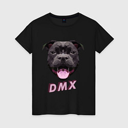 Футболка хлопковая женская DMX Low Poly Boomer Dog, цвет: черный