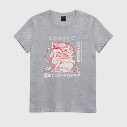 Футболка хлопковая женская Моя геройская академия Ястреб, цвет: меланж