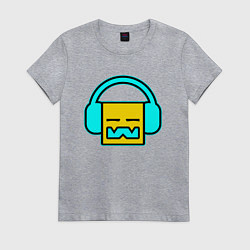 Футболка хлопковая женская Geometry Dash: Music, цвет: меланж