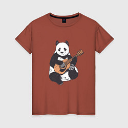 Женская футболка Панда гитарист Panda Guitar