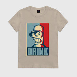 Футболка хлопковая женская Bender, цвет: миндальный