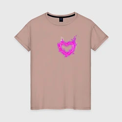 Женская футболка Розовое Огненное Сердце