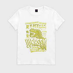 Футболка хлопковая женская JURASSIC PARK T-REX, цвет: белый