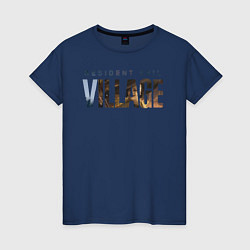Футболка хлопковая женская Resident Evil 8 Village Logo, цвет: тёмно-синий