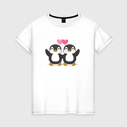 Женская футболка Влюбленные пингвины