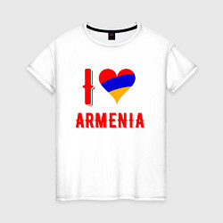 Футболка хлопковая женская I Love Armenia, цвет: белый