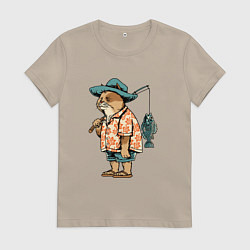 Женская футболка Кот рыбак