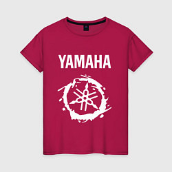 Футболка хлопковая женская YAMAHA ЯМАХА МОТОСПОРТ, цвет: маджента