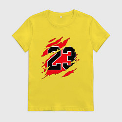 Футболка хлопковая женская Bulls 23, цвет: желтый