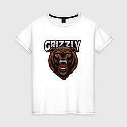 Женская футболка Медведь Grizzly