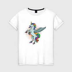 Женская футболка Единорог с крыльями