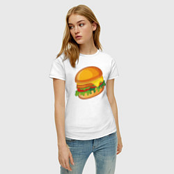Футболка хлопковая женская My Burger, цвет: белый — фото 2