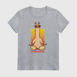 Женская футболка Медитирующая Лама Namaste