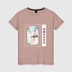Женская футболка Японское кавайное молоко