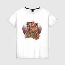 Женская футболка Злой медведь